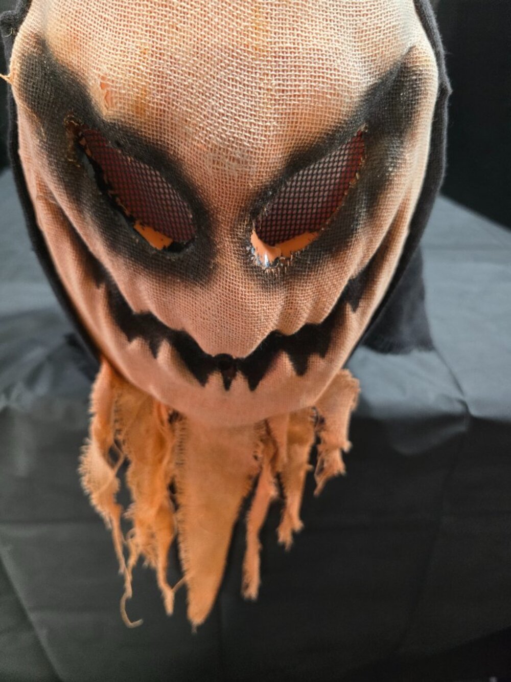 Hyde And Eek Pumpkin Scarecrow Burlap Mask Halloween One Size with Strap